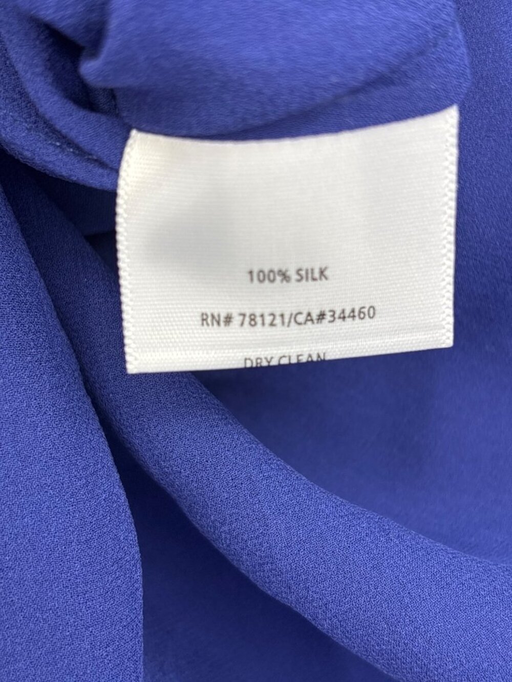 Eileen Fisher Women Sheer 100 % Silk Bateau Georgette Poncho Blue One Size NEW - Picture 6 of 6